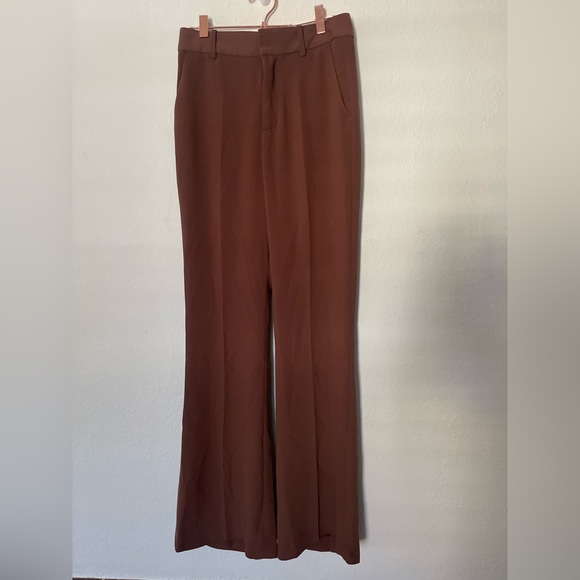 ZARA BROWN FLARED PANTS TROUSERS NWT - Picture 4 of 9